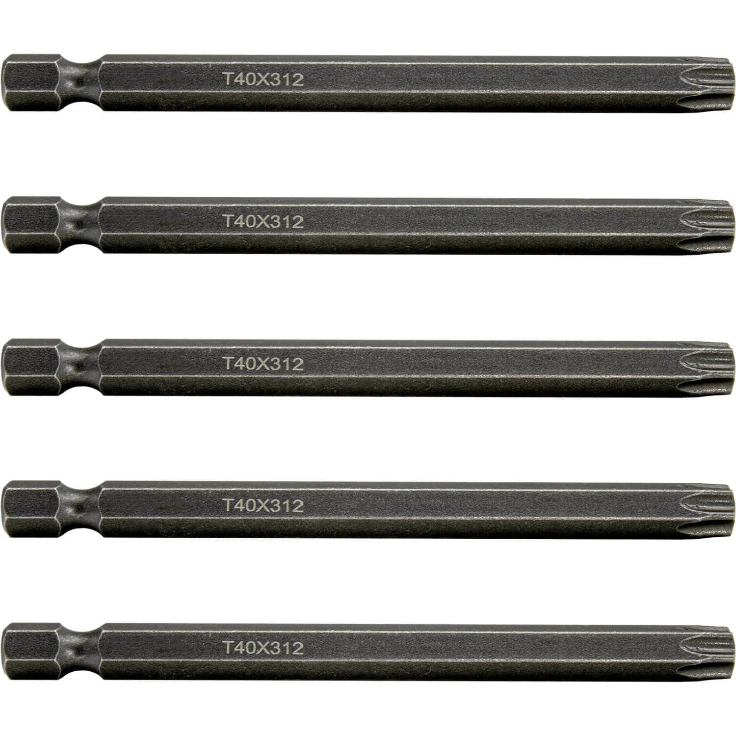 T40 Torx/Star Driver Bits - Quick Change Shank - Industrial Steel - Impact Rated
