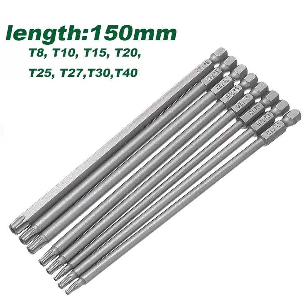 Magnetic Torx Screwdriver Bit Set for Enhanced Productivity 150mm Long