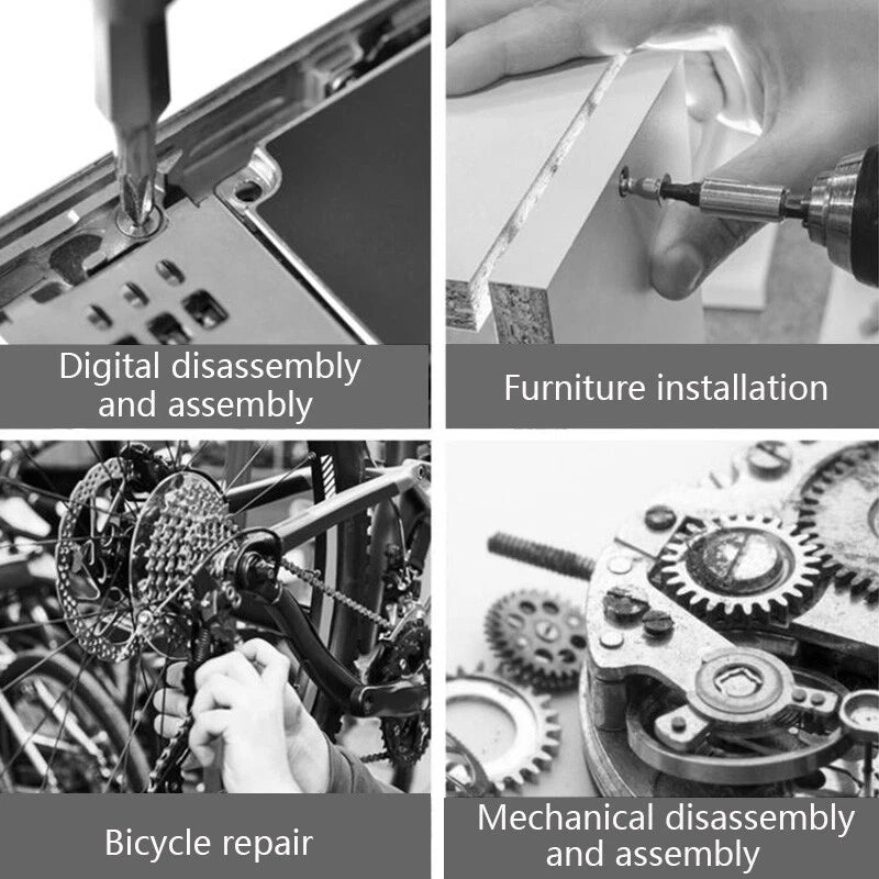 Electric Screwdriver Set Magnetic Phillips Bits  Rechargeable Screwdriver Kit