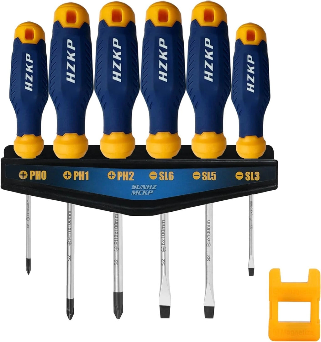 SUNHZMCKP 7-Piece Screwdriver Set, 3 Phillips and 3 Flat Screw Driver Made