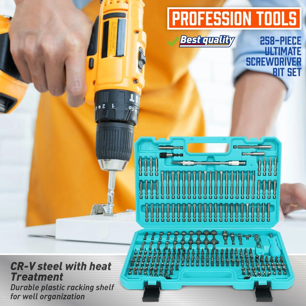 258-Piece Ultimate Screwdriver Bit Set, Chrome Vanadium Steel Driver Bit Set,...