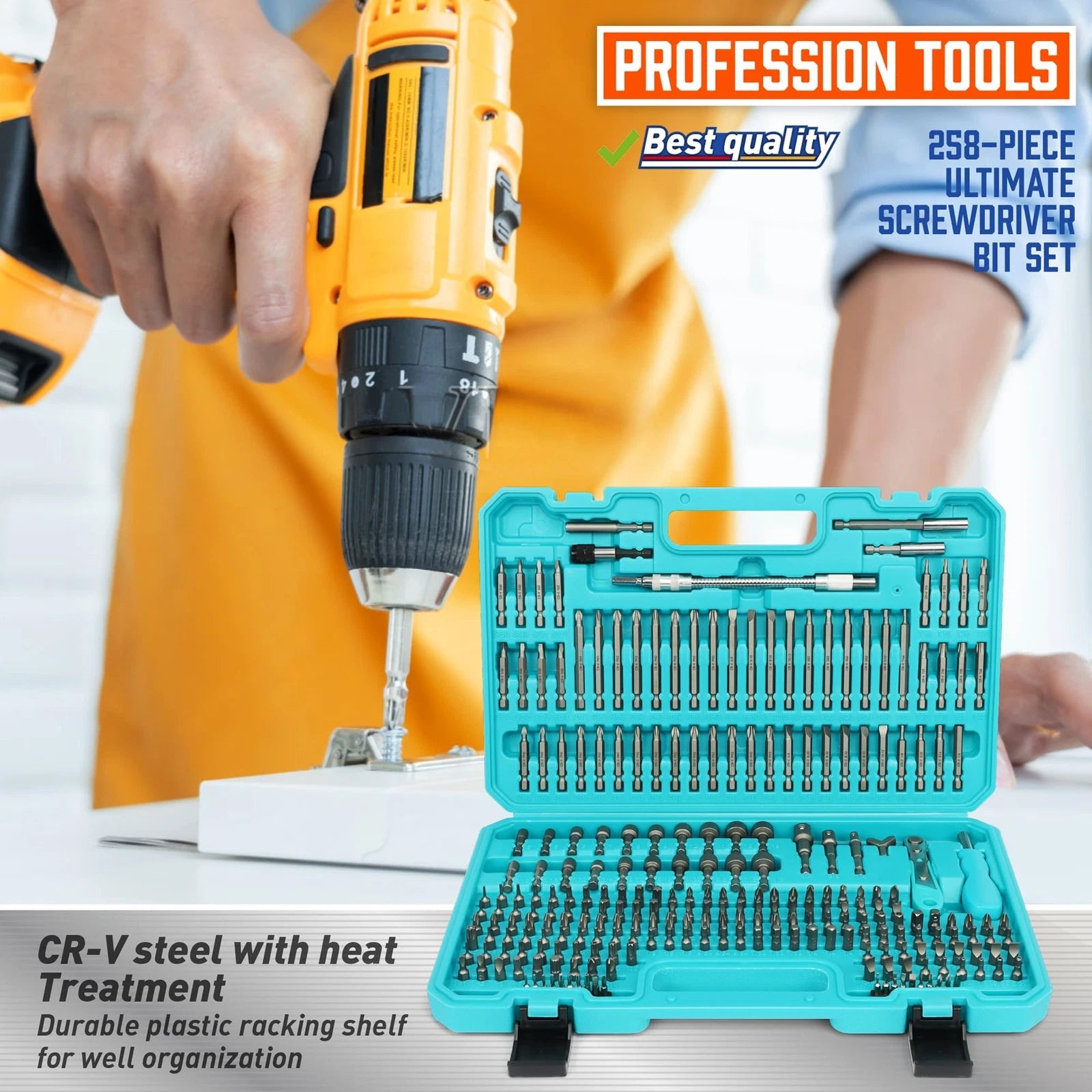 258-Piece Ultimate Screwdriver Bit Set, Chrome Vanadium Steel Driver Bit Set,...