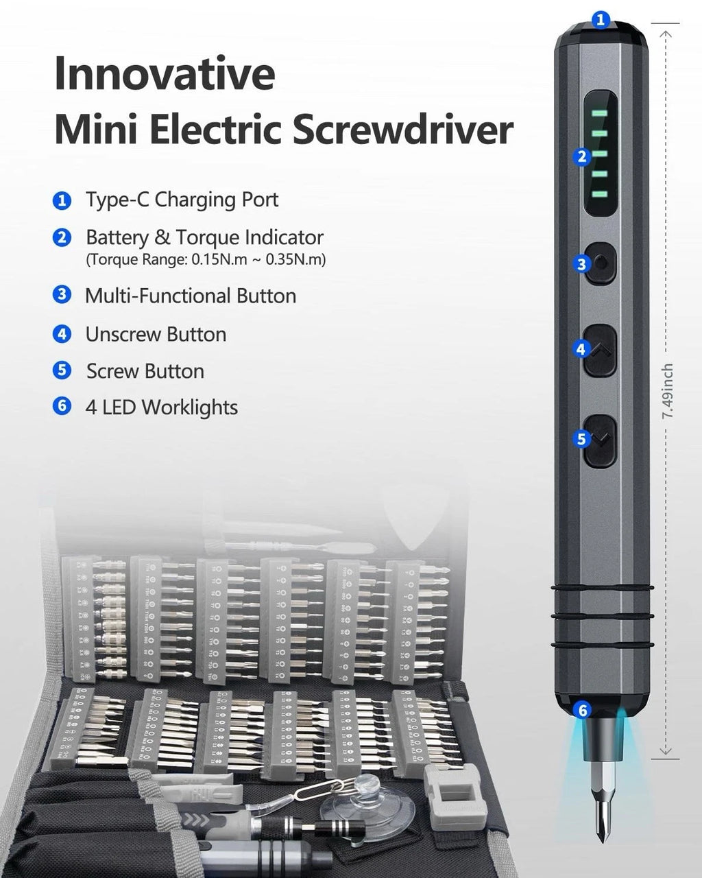 Mini Electric Screwdriver Set 140-IN-1