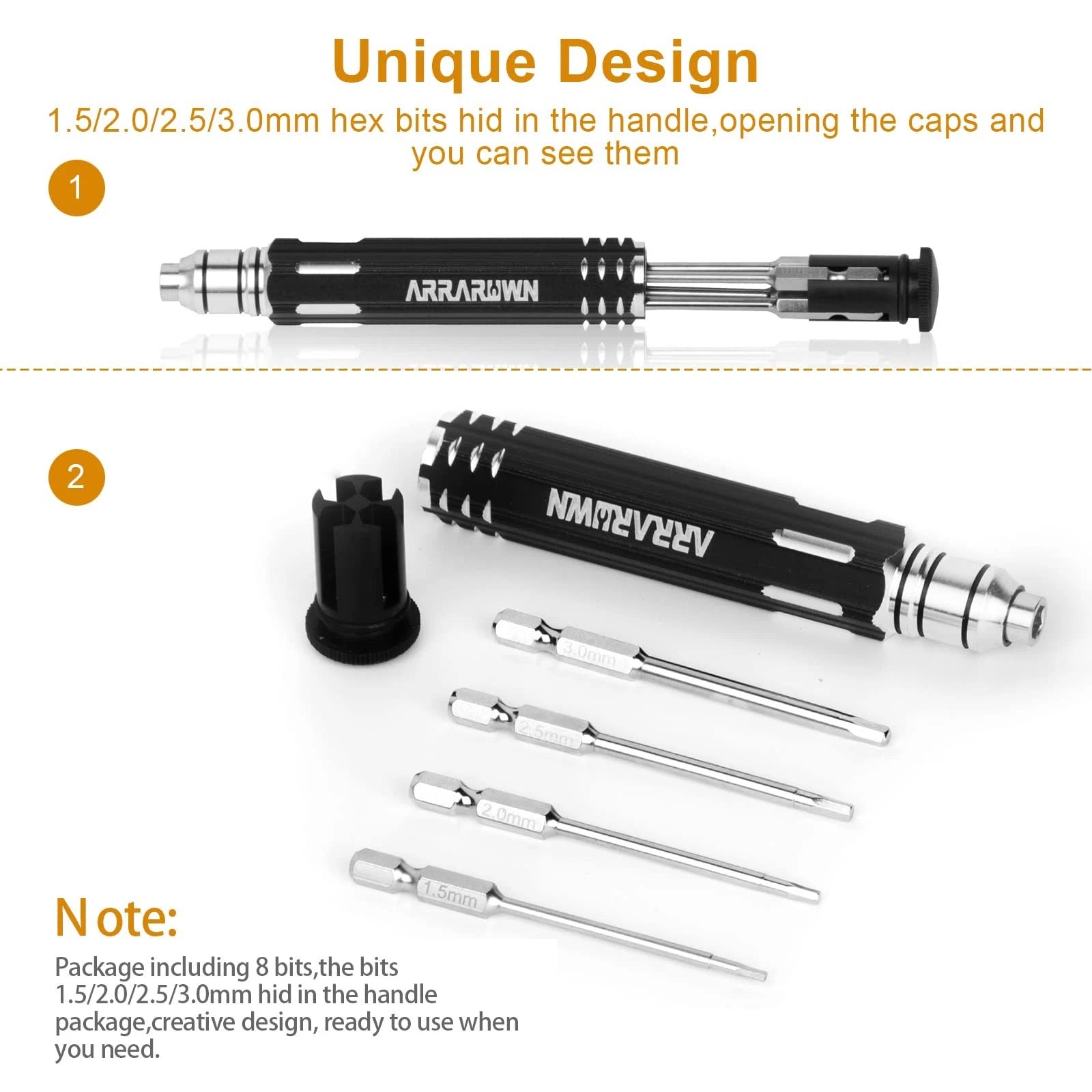 10 in 1 RC Model Repair Tools Kit with 1.5/2.0/2.5/3.0/4.0/5.5mm Hex Screwdri...