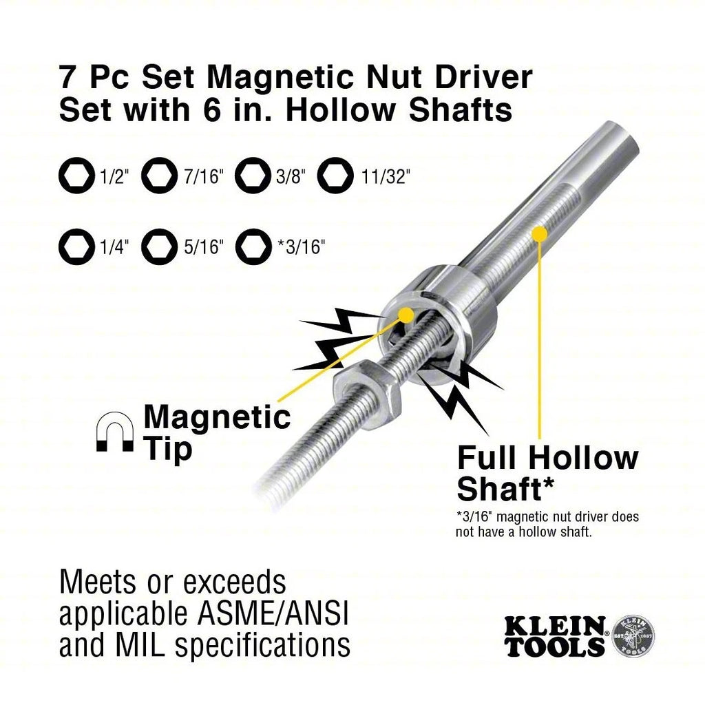 Klein Tools 647M Nut Driver Set - 7 Piece