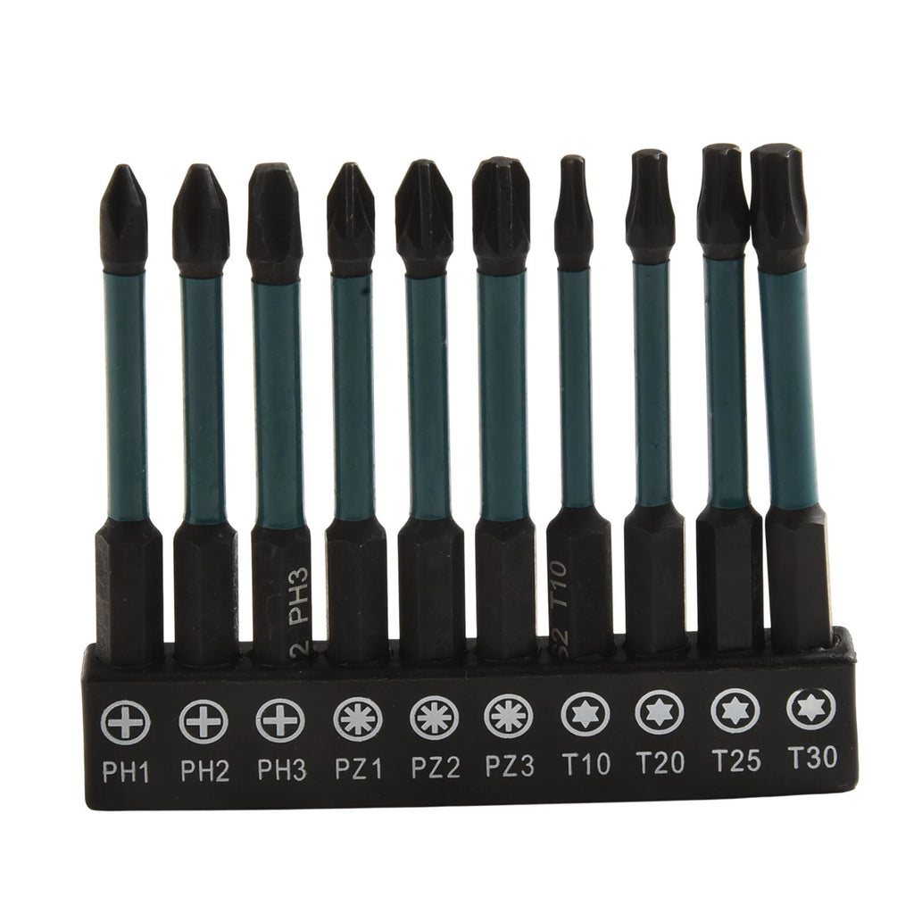 Magnetic Bit Set of 10 Pieces for Repairing Cars and Electronics Tools