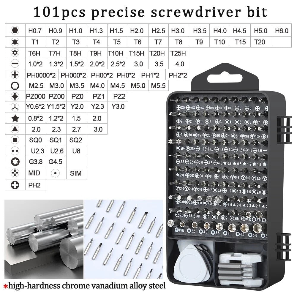 Precision Screwdriver Set 122PC Electronic Tool kit Computer PC LaptopRepair Kit