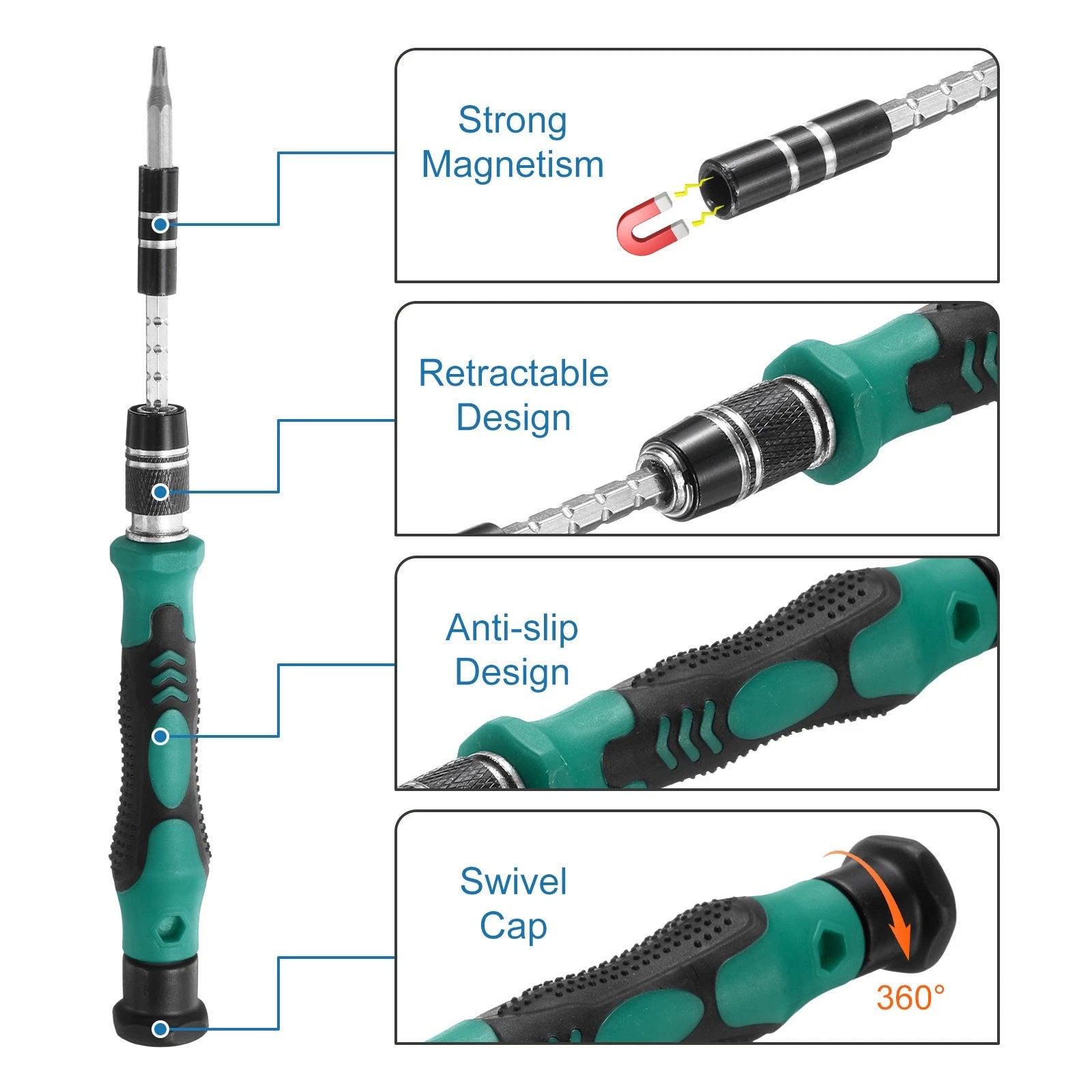 116 in 1 Magnetic Precision Screwdriver Set Electronics Repair Tools Kit, Green