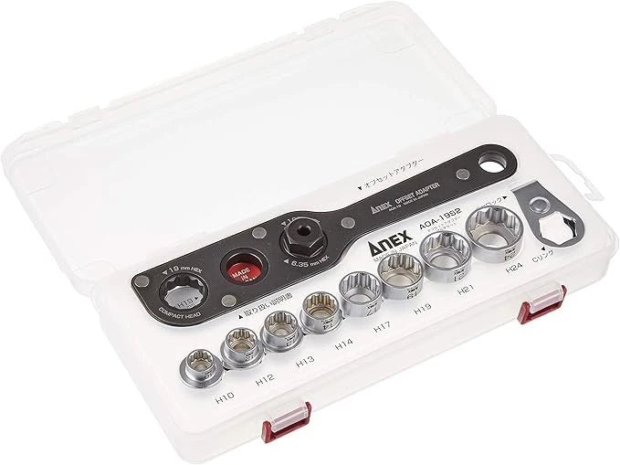ANEX AOA-19S2 Offset Adapter Socket Set S2 Tool for Narrow Space Japan New