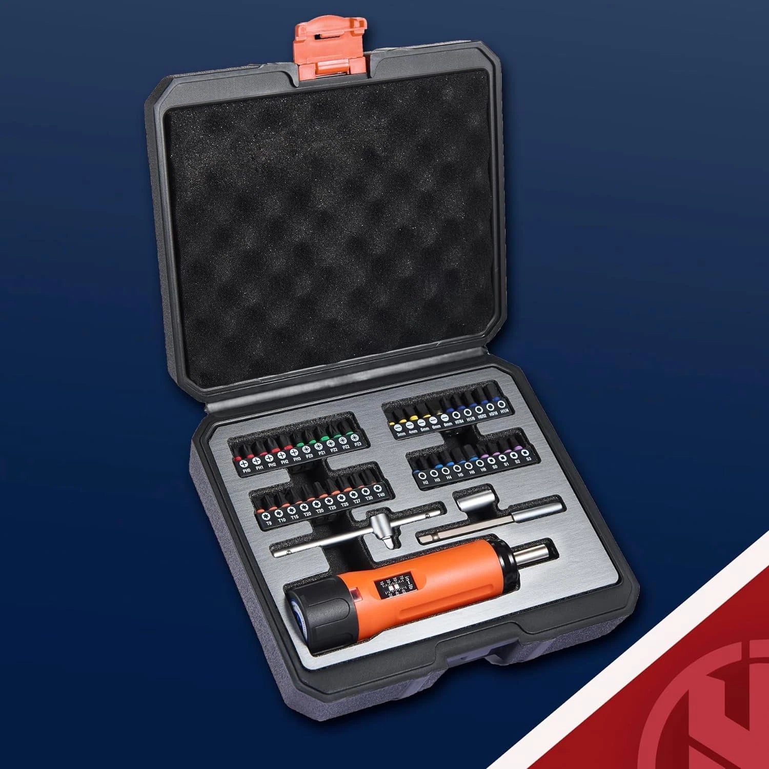 KNINE OUTDOORS Torque Screwdriver Wrench Driver Set 10-70 Inch Pounds Orange