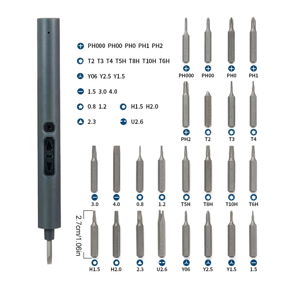 Cordless 28IN1 Mini Power Precision Screwdriver Electric Screwdriver Kit Set -