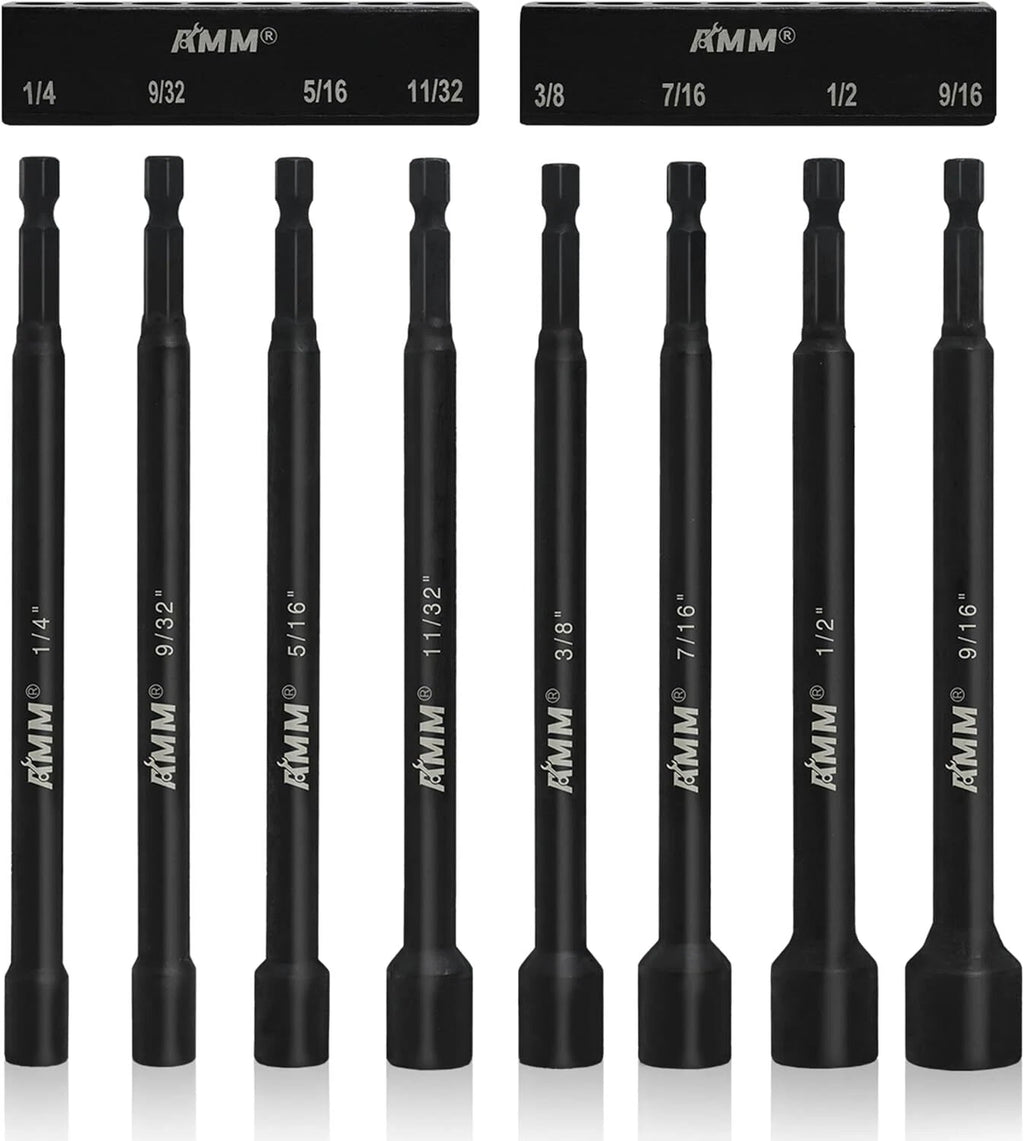 8PCS SAE Magnetic Nut Driver Set for impact drill, Long Nut Drivers 6 INCH (1