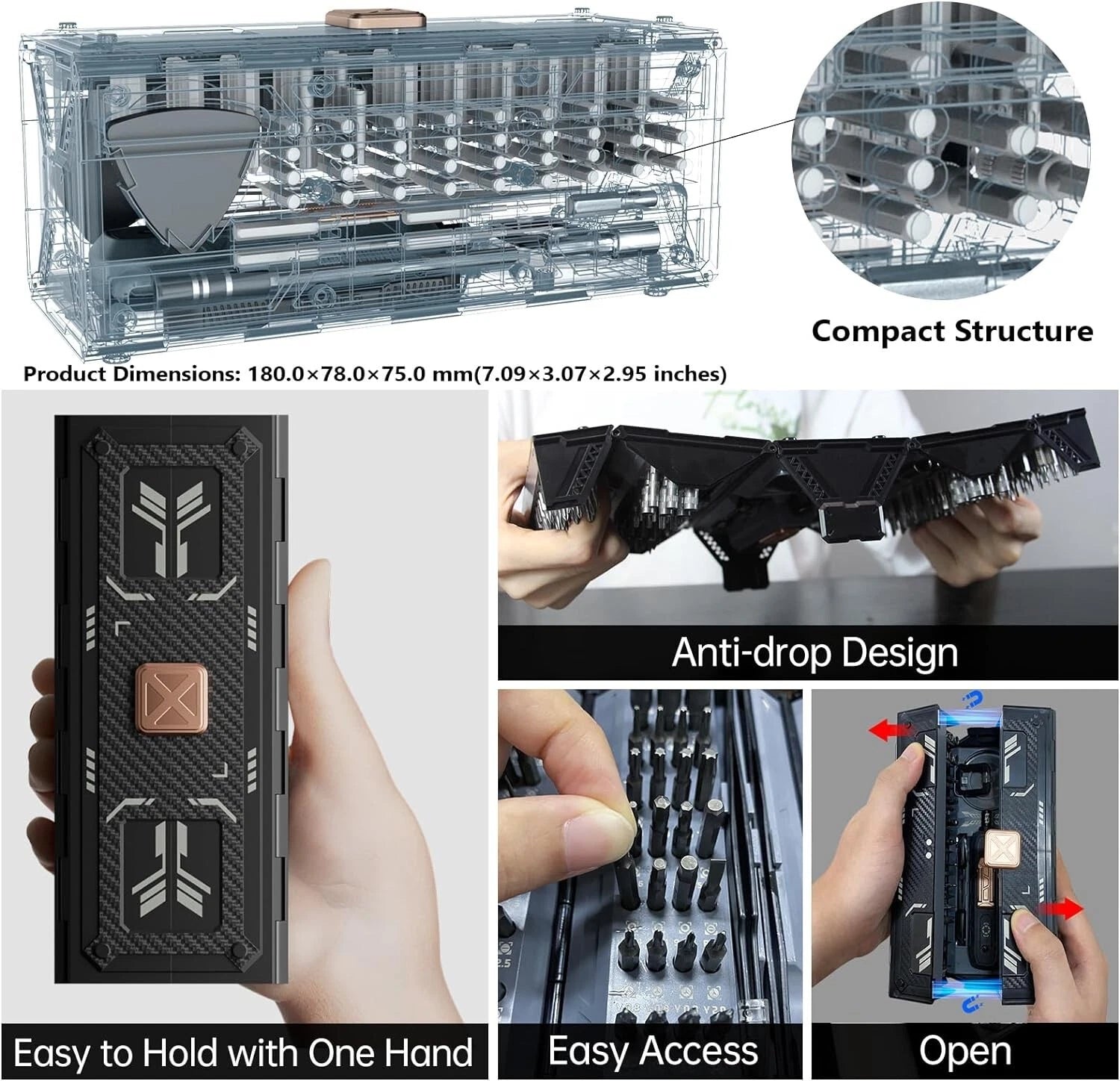Precision Ratchet Screwdriver Set with Case, 180 in 1 Computer Screwdriver