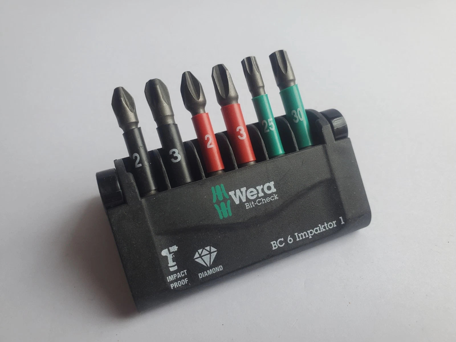 Wera Impact Bit-Check 6 Impaktor 1 Power Bit Set - PH2 PH3 PZ2 PZ3 TX T25 T30