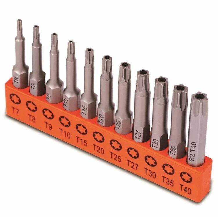 11 Pcs Tamper Resistant Star Bits S2 Steel T7-T40 Security Torx Bit Set & Holder