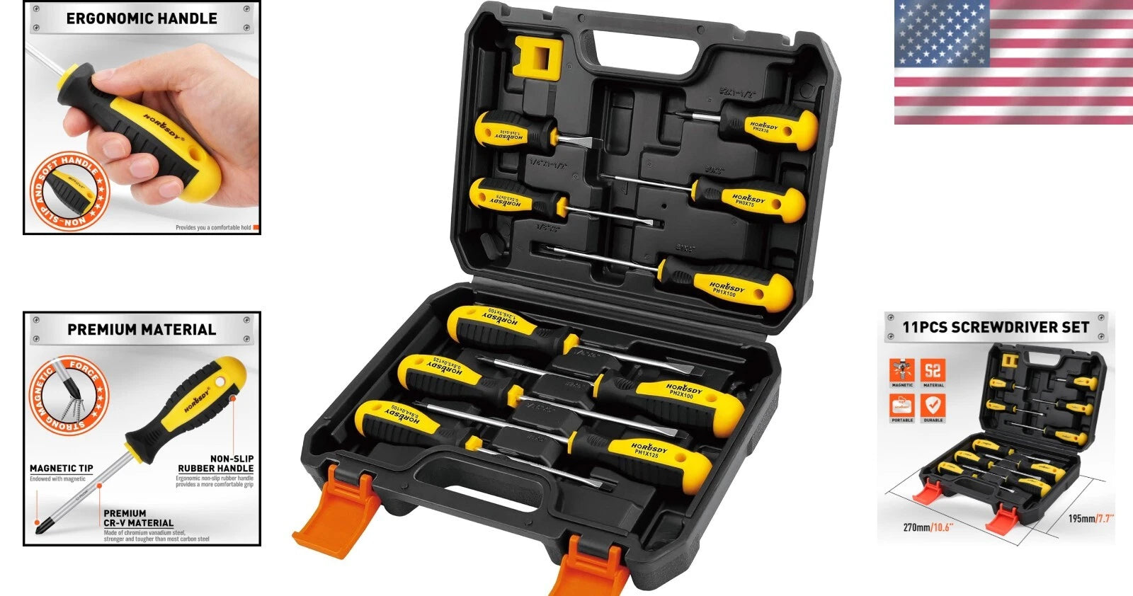 Versatile 11-Piece Precision Magnetic Screwdriver Set with Handle & Magnetizer