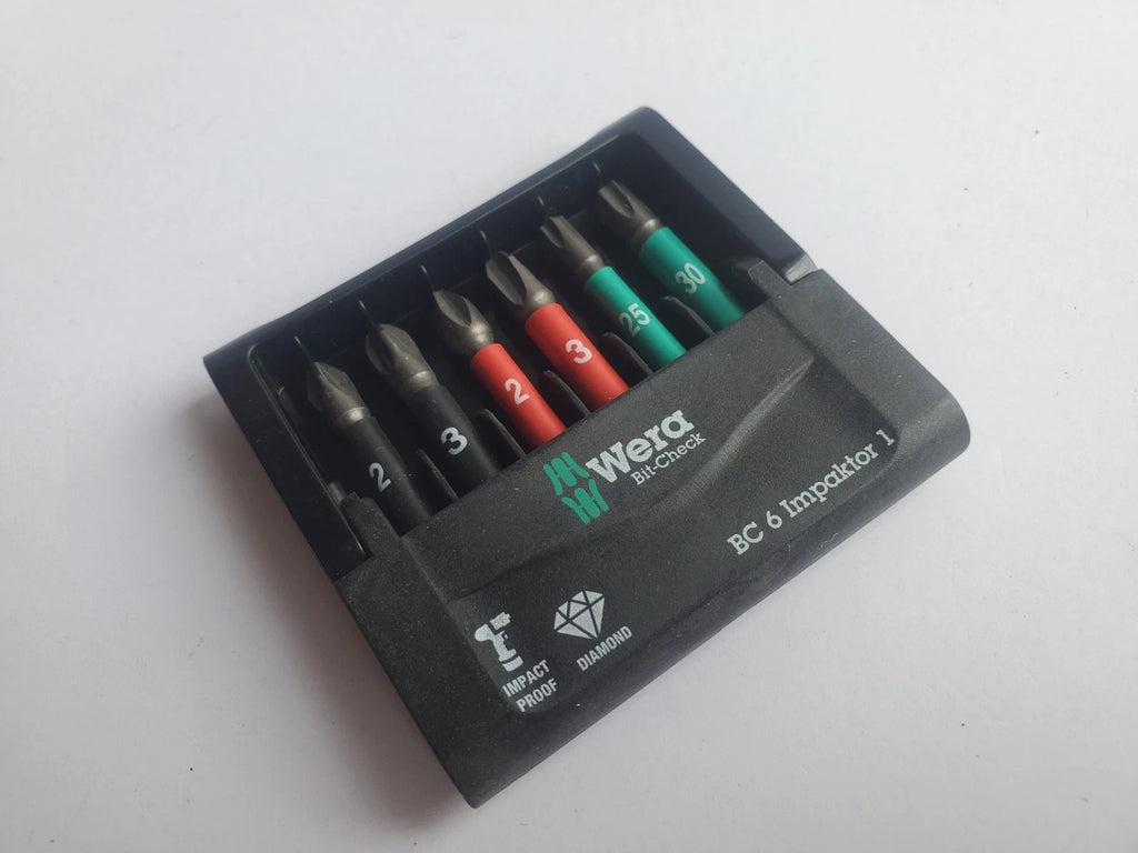 Wera Impact Bit-Check 6 Impaktor 1 Power Bit Set - PH2 PH3 PZ2 PZ3 TX T25 T30