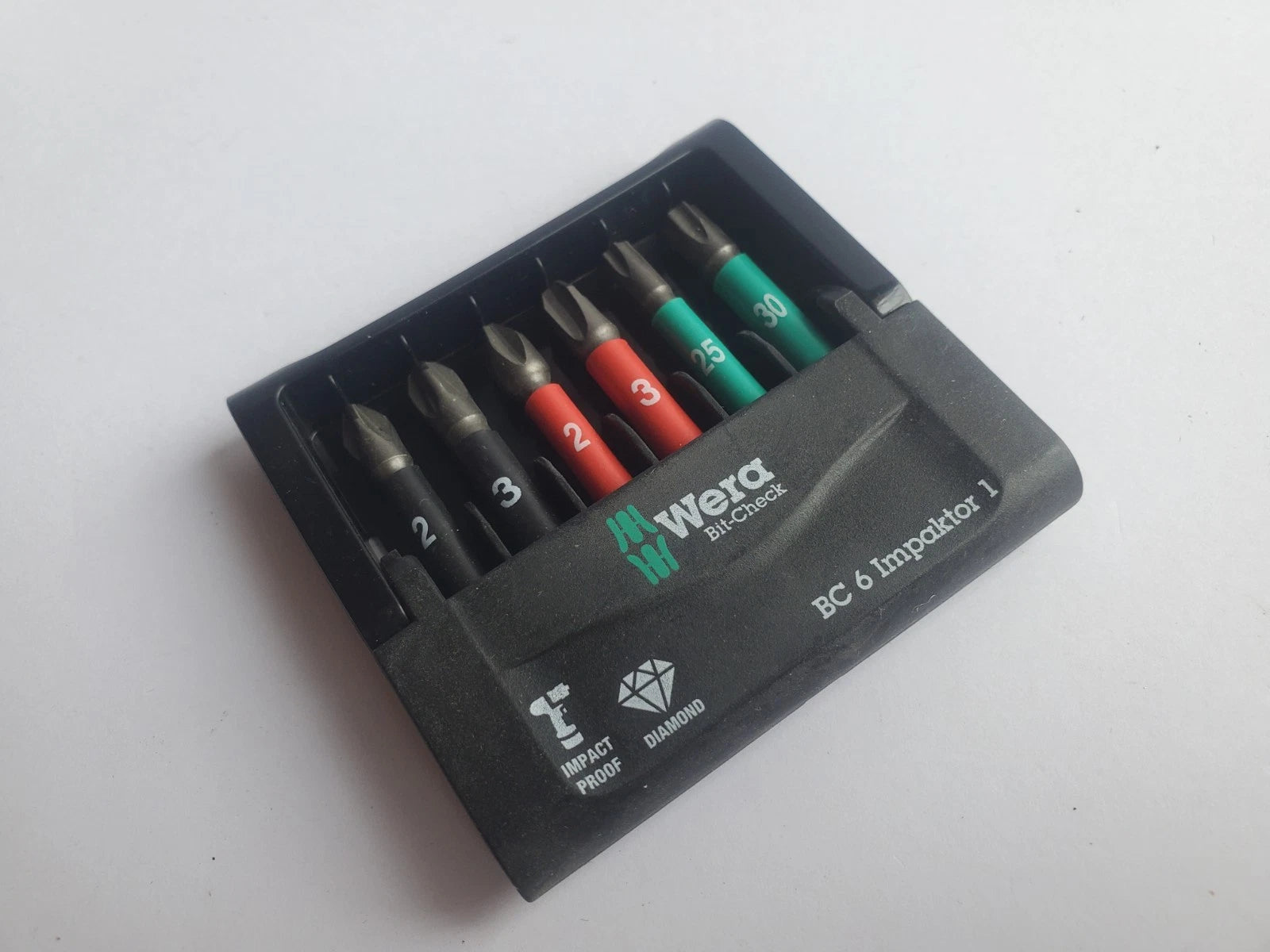 Wera Impact Bit-Check 6 Impaktor 1 Power Bit Set - PH2 PH3 PZ2 PZ3 TX T25 T30