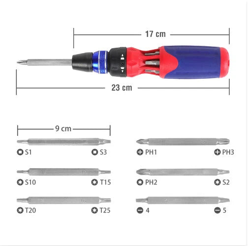 Ratcheting Screwdriver 12 In 1 Screwdriver Set Quick Load Mechanism Screwdrivers