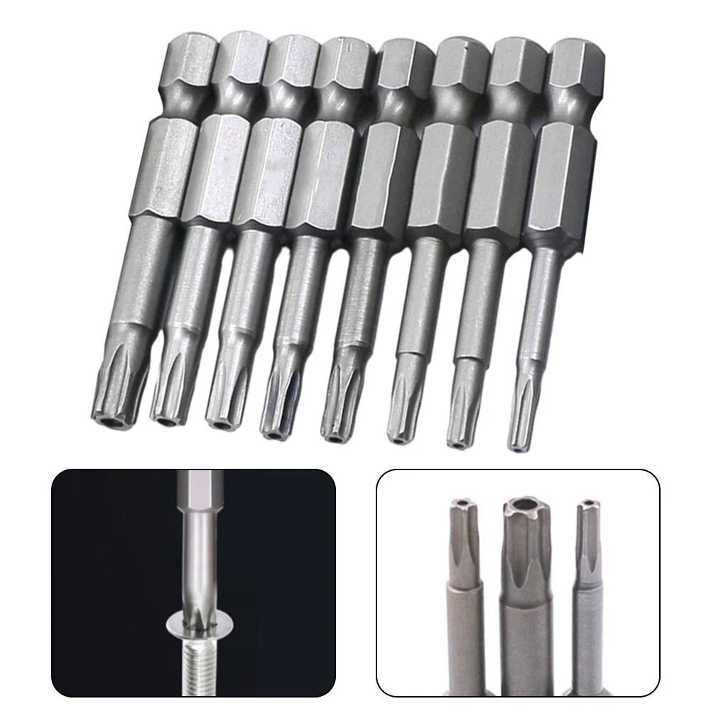 Convenient Hex Shank Magnetic Torx Screwdriver Bits Set 8Pcs 50mm Length