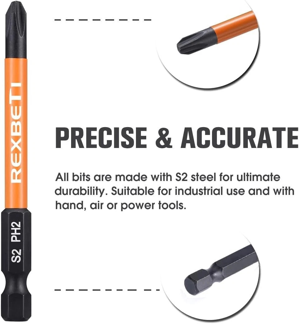 Versatile 12-Piece Slotted Phillips Screwdriver Set, S2 Steel with Magnetic Tips