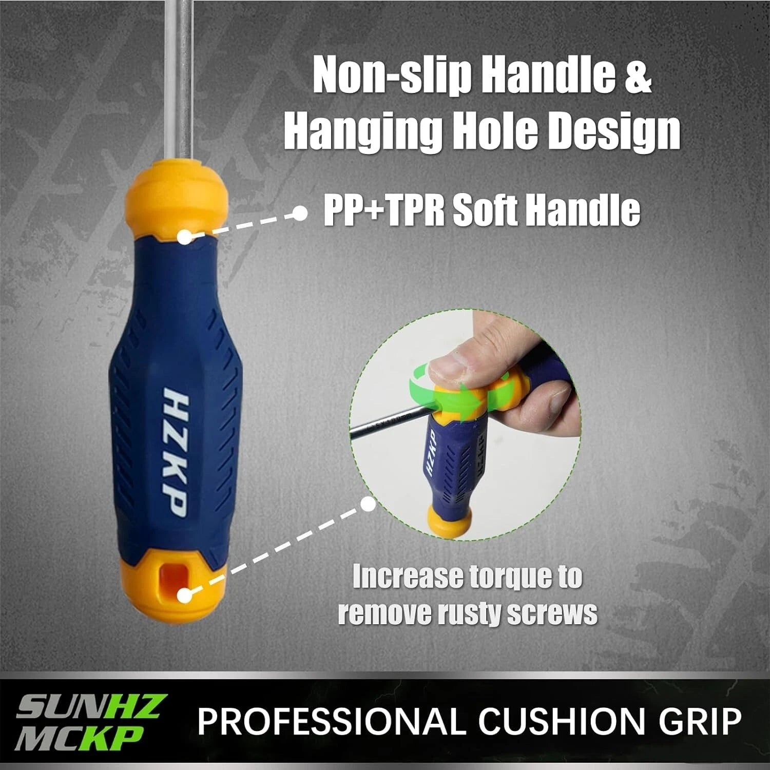 SUNHZMCKP 7-Piece Screwdriver Set, 3 Phillips and 3 Flat Screw Driver Made
