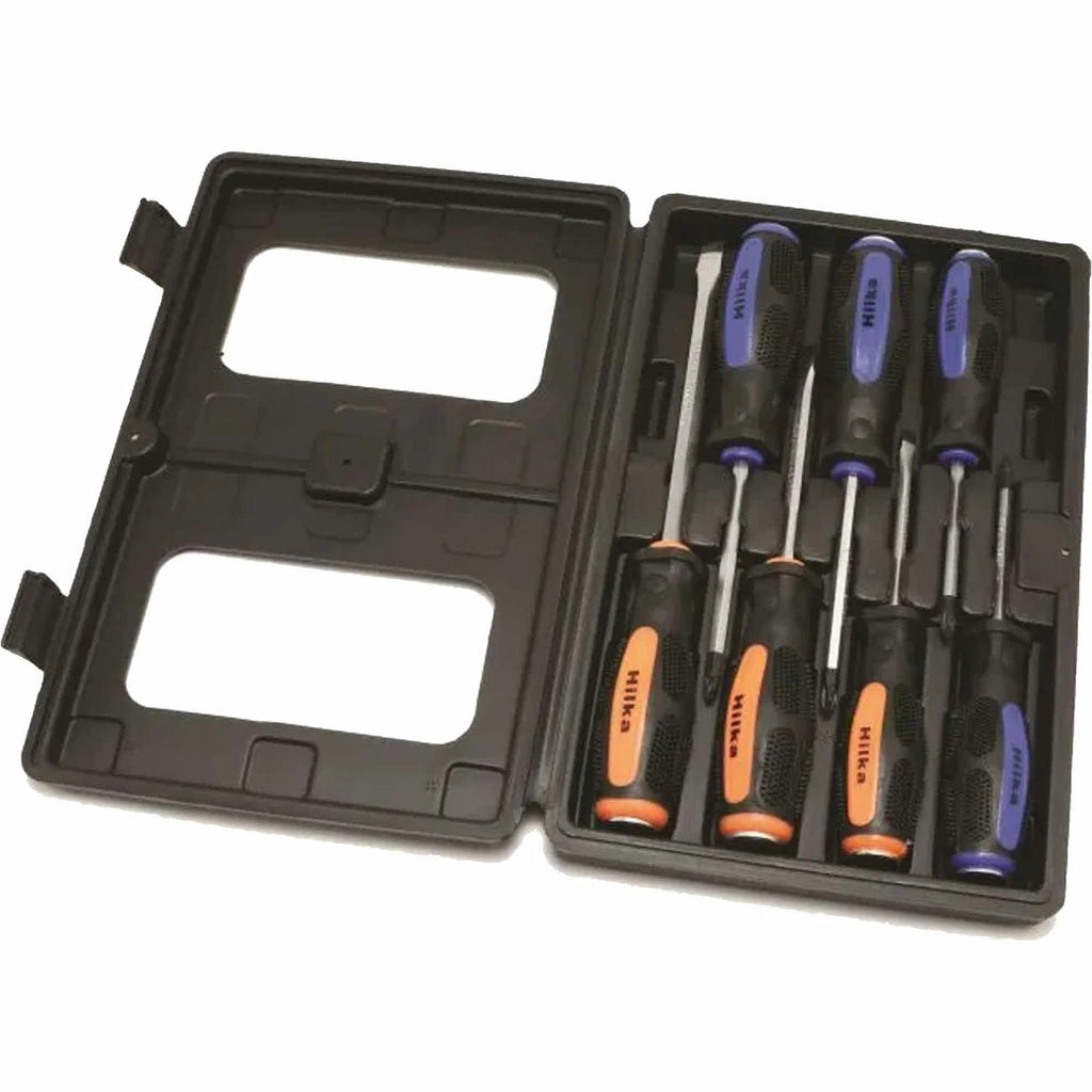 HEAVY DUTY MAGNETIC TIP GO THRU SCREWDRIVER SET CUSHION GRIP 7pc