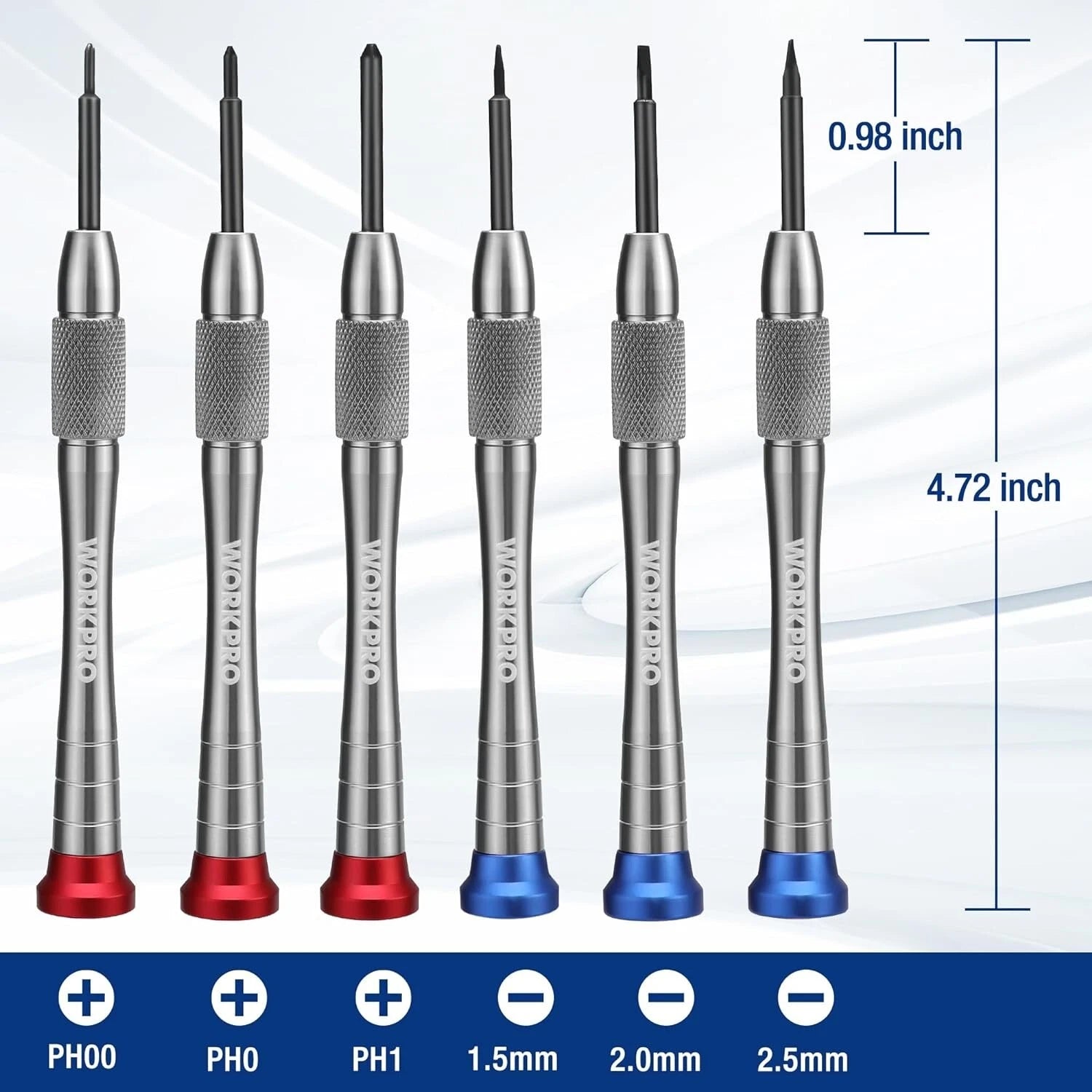 WORKPRO 6-Piece Magnetic Screwdriver Set, 3 Phillips and 3 Slotted Tips