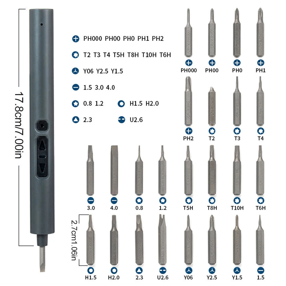Cordless 28IN1 Mini Power Precision Screwdriver Electric Screwdriver Kit Set -