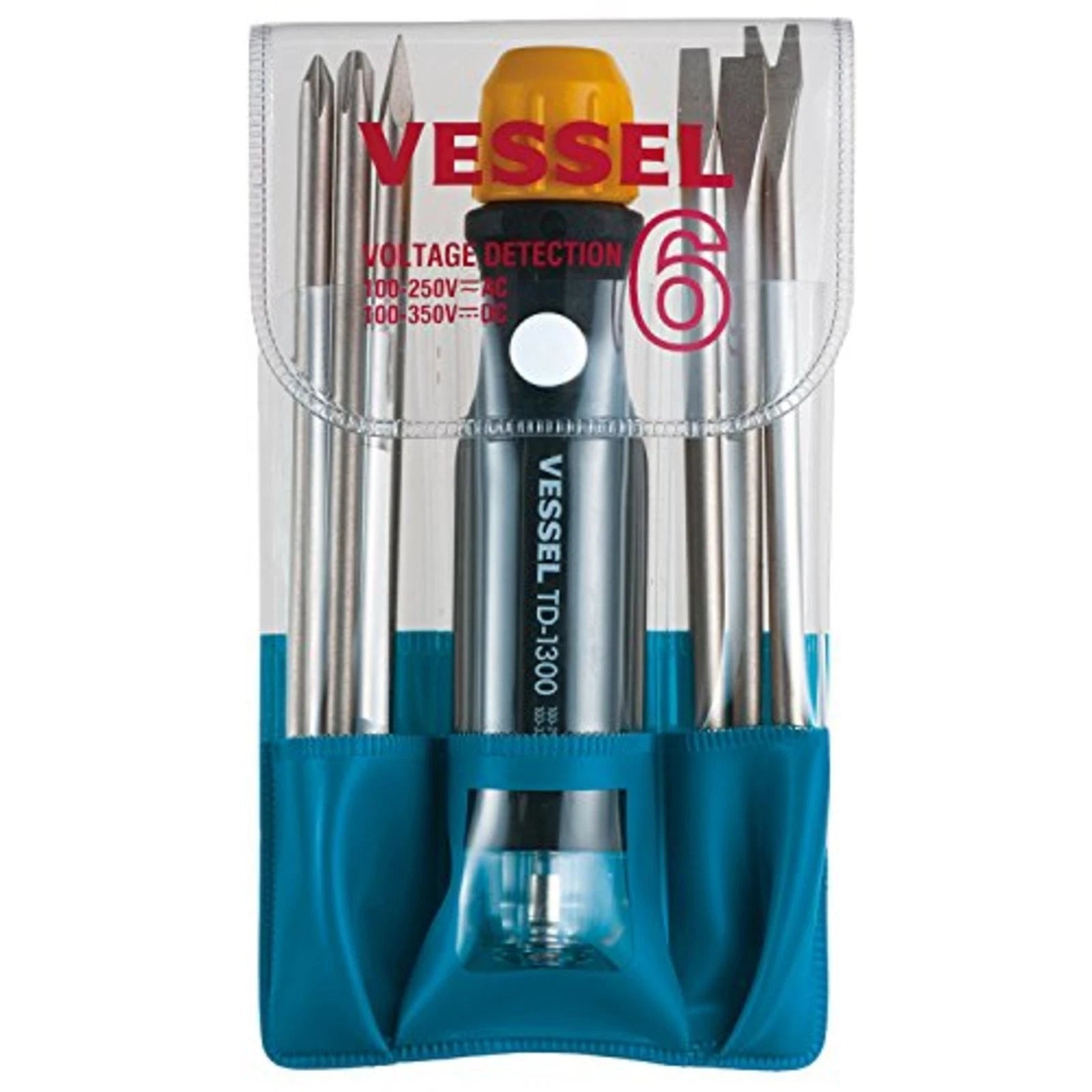 VESSEL 6-Piece Voltage Detection Screwdriver Set TD-1300L Thailand F/S w/Track#
