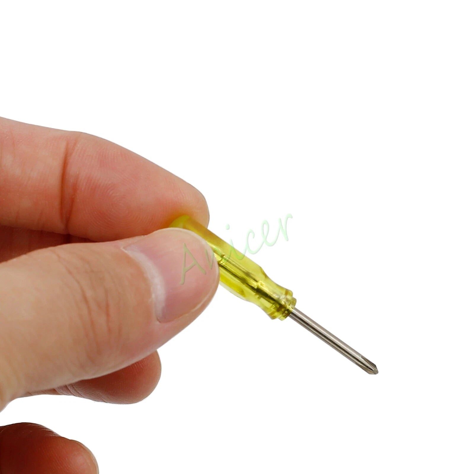 Mini Size 45mm x 2mm Slotted Flat / Phillips Cross Screwdrivers Tool Yellow