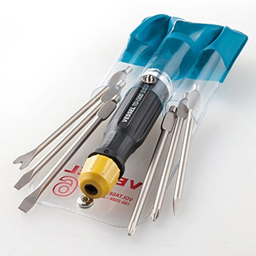VESSEL 6-Piece Voltage Detection Screwdriver Set TD-1300L Thailand F/S w/Track#