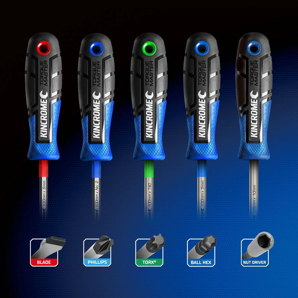 KINCROME 4 Piece TorqueMaster Phillips Screwdriver Set Magnetic Tip K5518