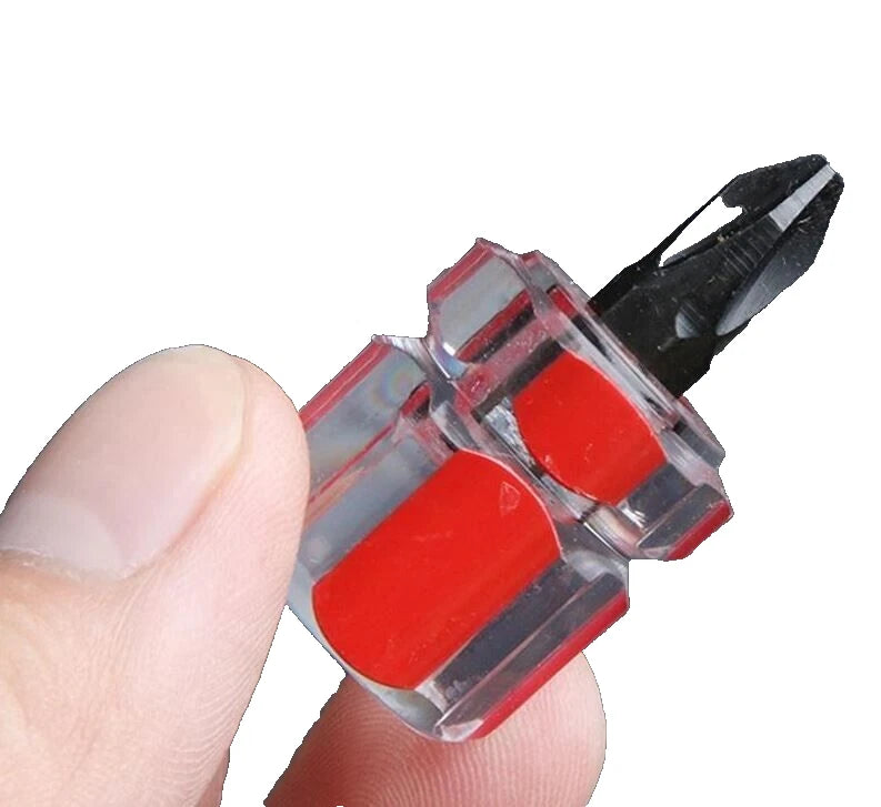 Mini Ultra Short Stubby Screwdriver 2 Pcs 1 Phillips, 1 Flat Head DIY Repairs