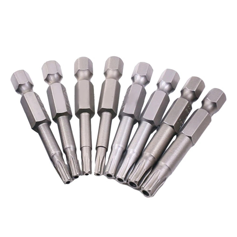 Convenient Hex Shank Magnetic Torx Screwdriver Bits Set 8Pcs 50mm Length