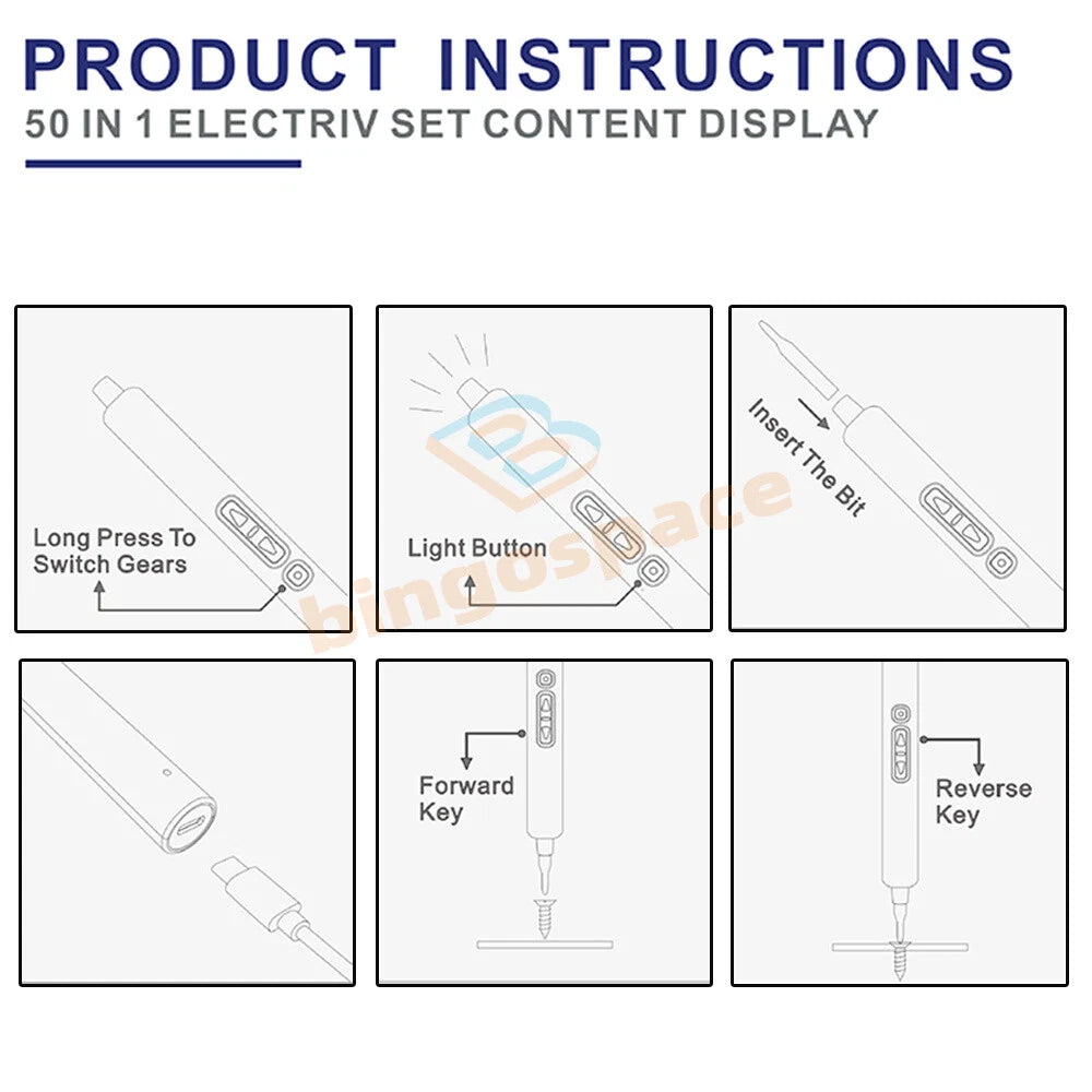 Mini Electric Screwdriver Cordless Precision Screwdriver Set with 40 Driver Bits