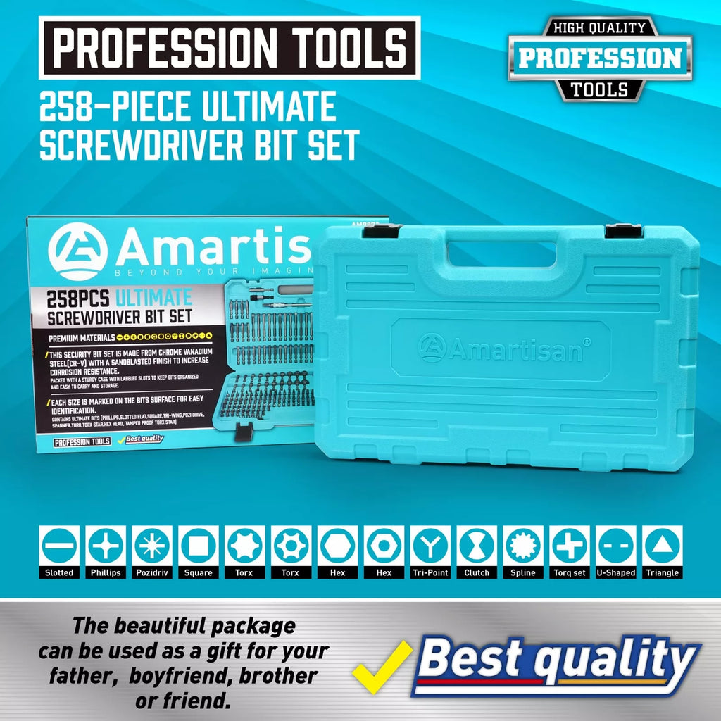 258-Piece Ultimate Screwdriver Bit Set, Chrome Vanadium Steel Driver Bit Set,...