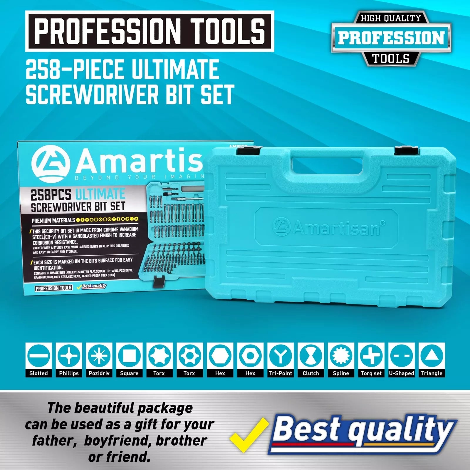 258-Piece Ultimate Screwdriver Bit Set, Chrome Vanadium Steel Driver Bit Set,...