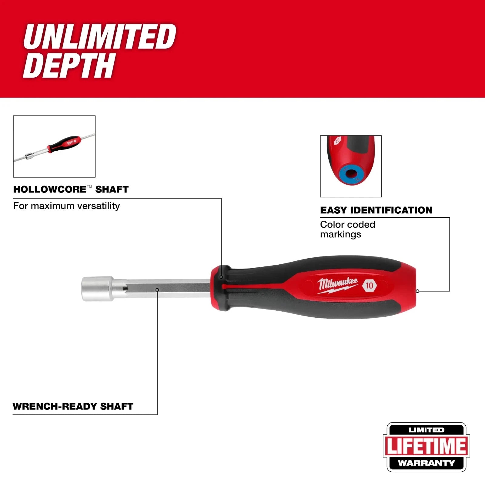 Milwaukee 48-22-2448 Metric HollowCore Nut Driver Set - 7 PC