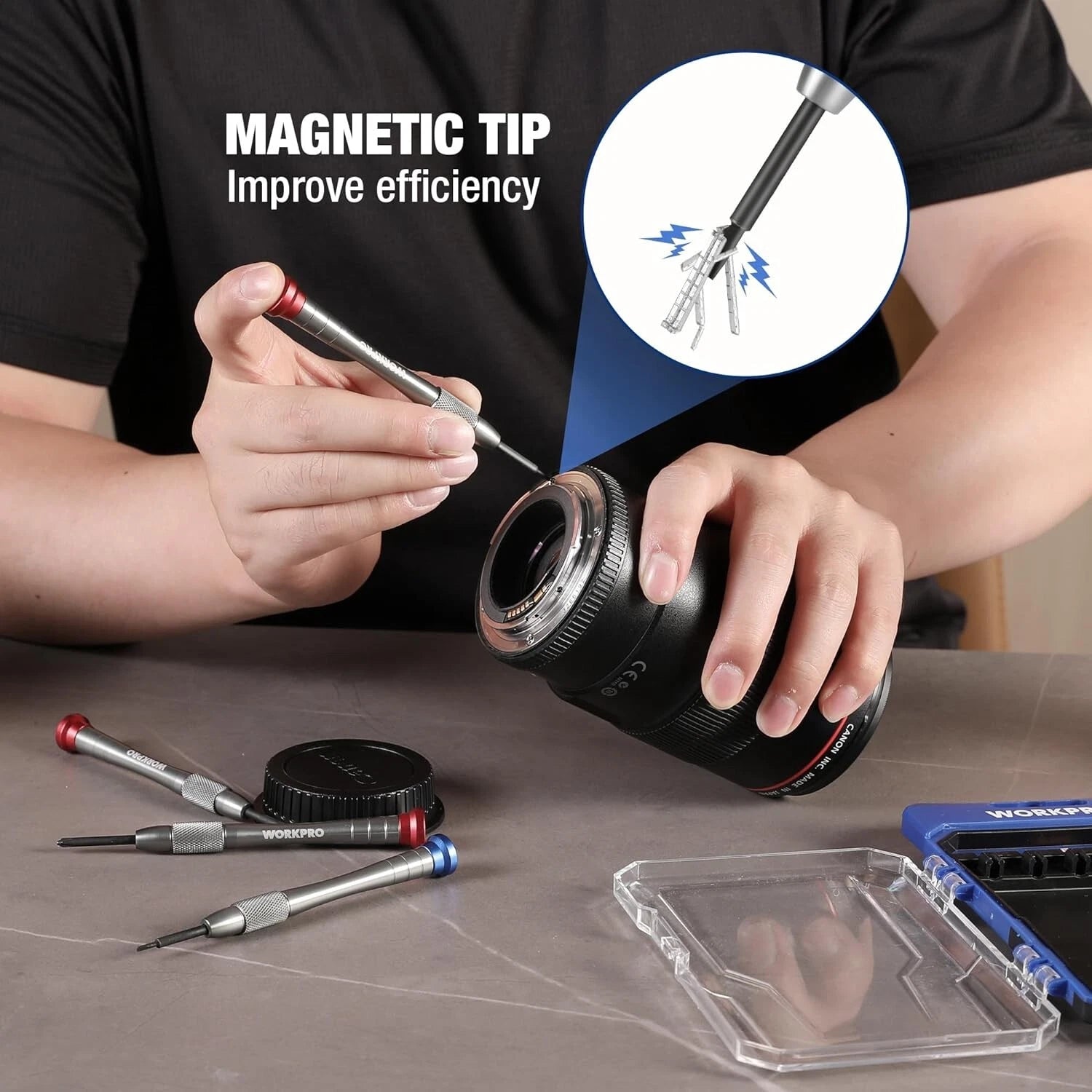 WORKPRO 6-Piece Magnetic Screwdriver Set, 3 Phillips and 3 Slotted Tips