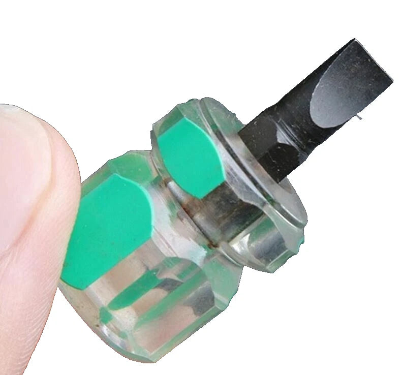 Mini Ultra Short Stubby Screwdriver 2 Pcs 1 Phillips, 1 Flat Head DIY Repairs
