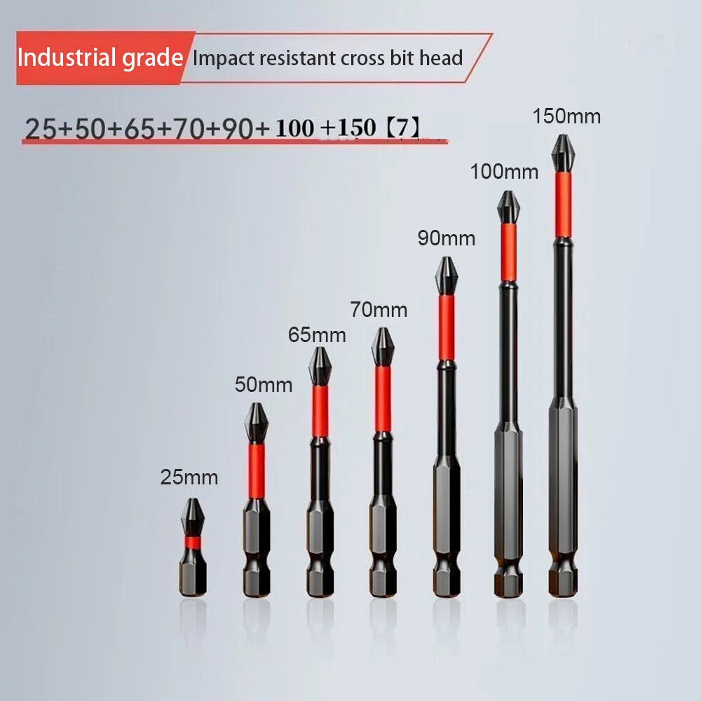 7PCS Magnetic Anti-Shock Batch Head High Hardness Non-slip Cross Screwdriver Nwv