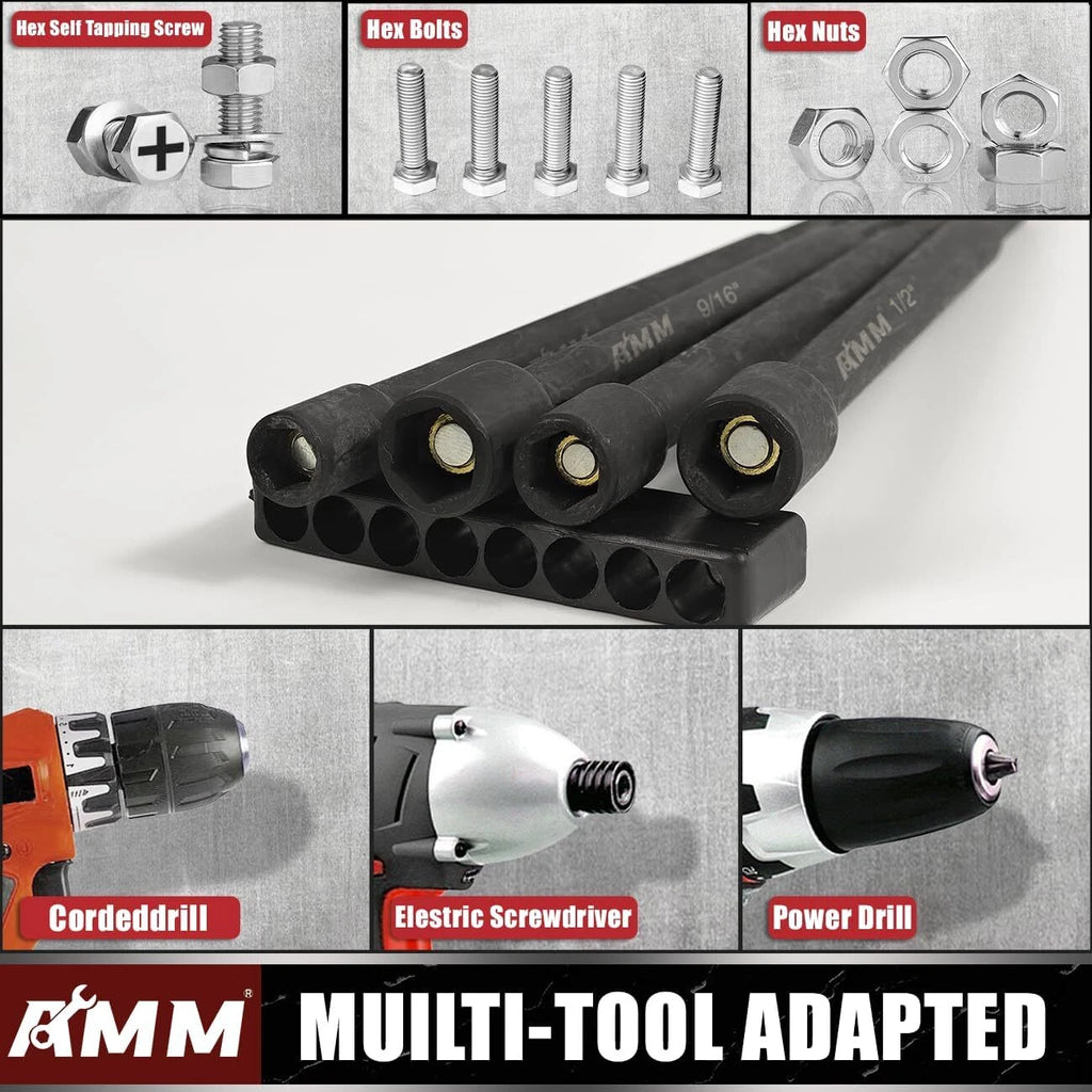 8PCS SAE Magnetic Nut Driver Set for impact drill, Long Nut Drivers 6 INCH (1