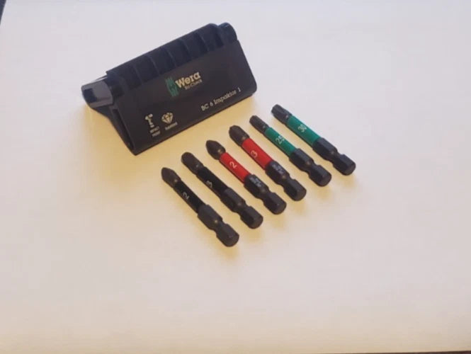 Wera Impact Bit-Check 6 Impaktor 1 Power Bit Set - PH2 PH3 PZ2 PZ3 TX T25 T30