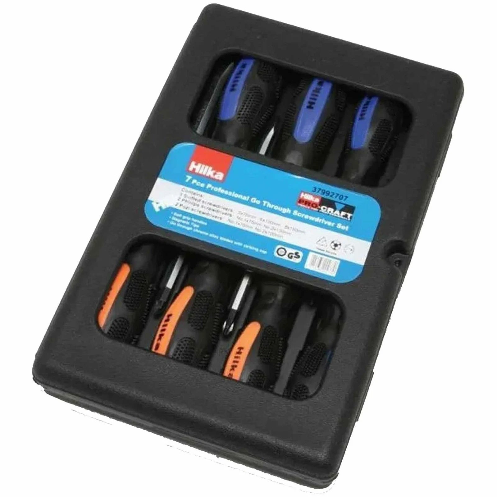 HEAVY DUTY MAGNETIC TIP GO THRU SCREWDRIVER SET CUSHION GRIP 7pc