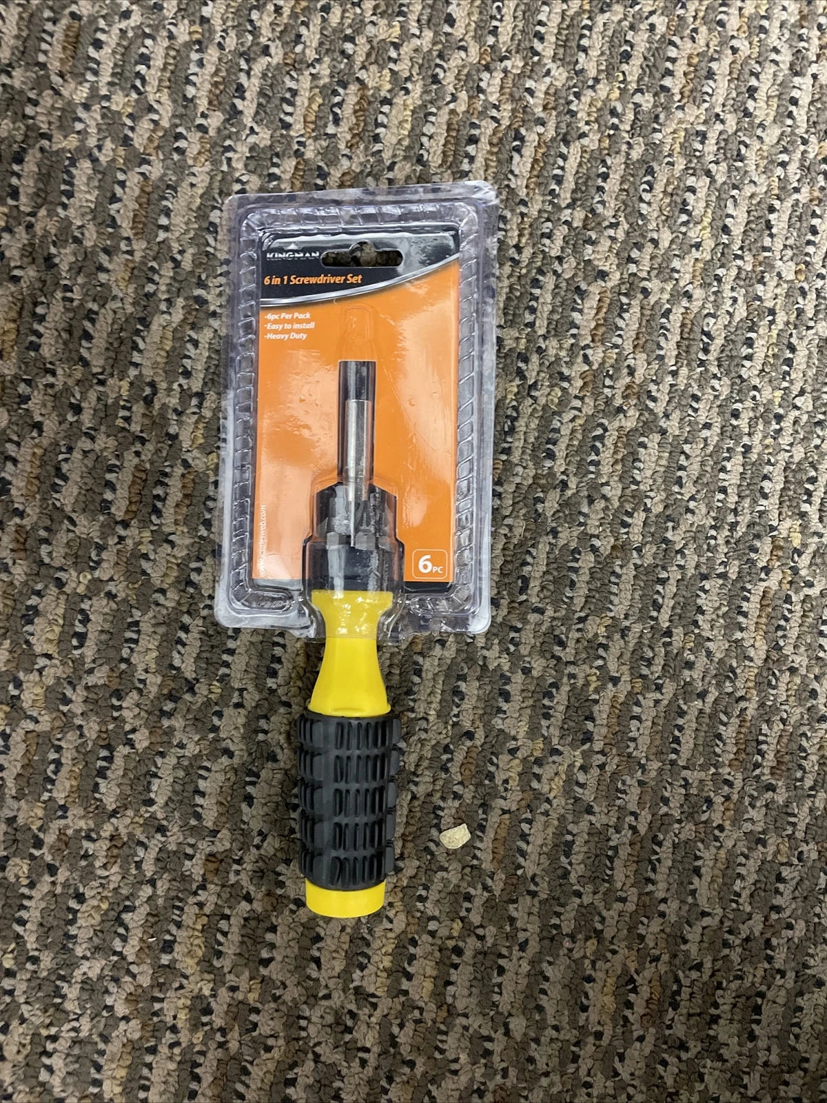 KINGMAN  6 in 1  Screwdriver set 4 Philips and 2 flat US and bit set