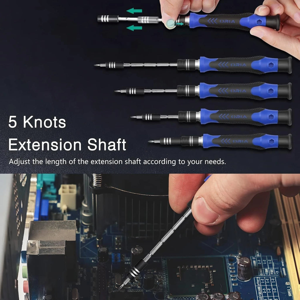 Oria 60 in 1 Magnetic Screwdriver Set, Precision Screwdriver Set with 56 Bits D