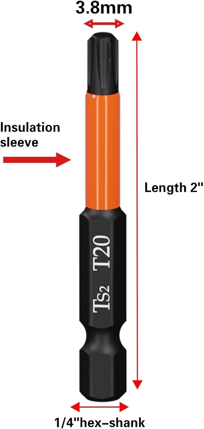 Impact Torx Bit Set, Torx Bits Tamper Resistant Star Bits Set, Size: T20