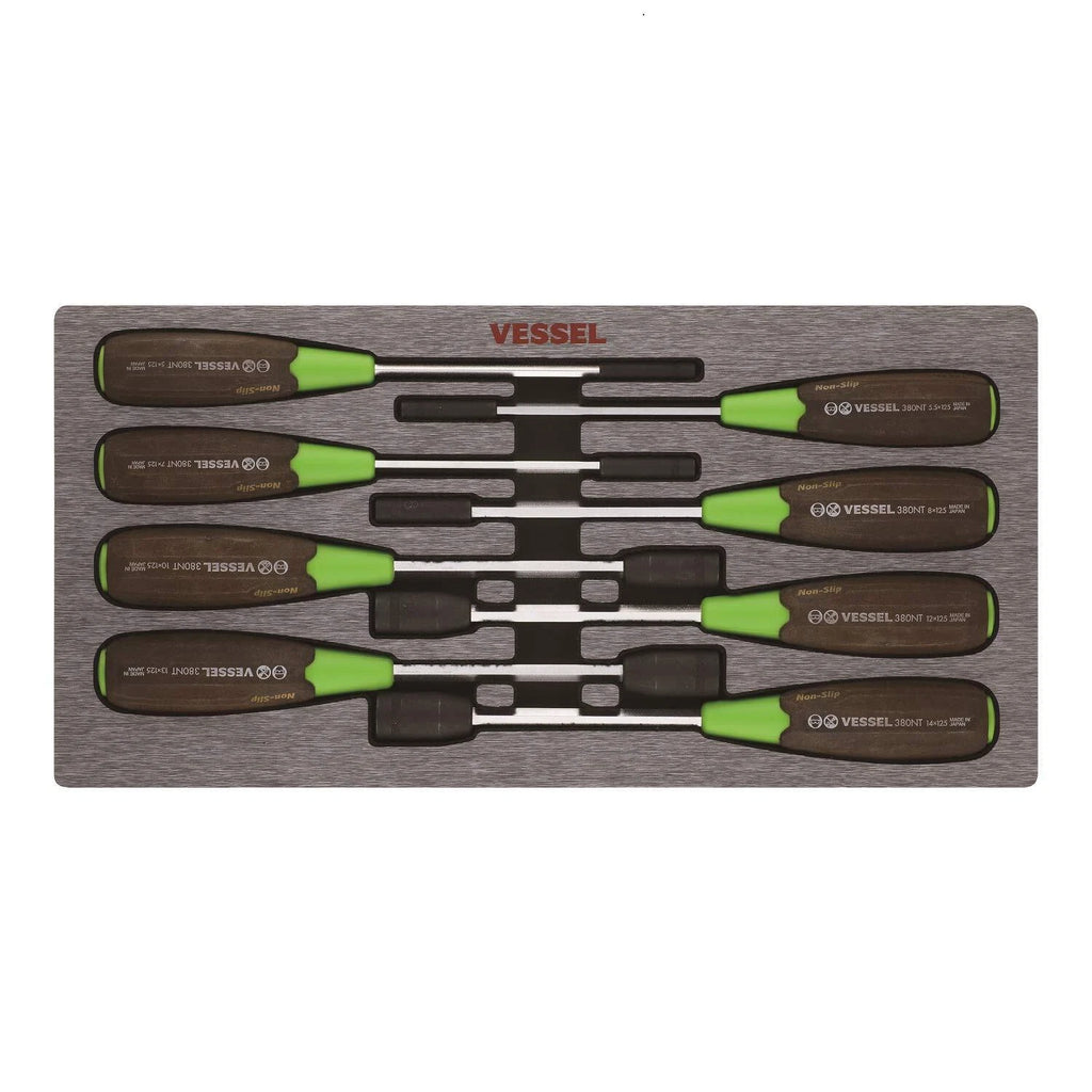 Vessel 3808EVA WOOD-COMPO Non-Slip Hex Nut Driver 8PC. Set