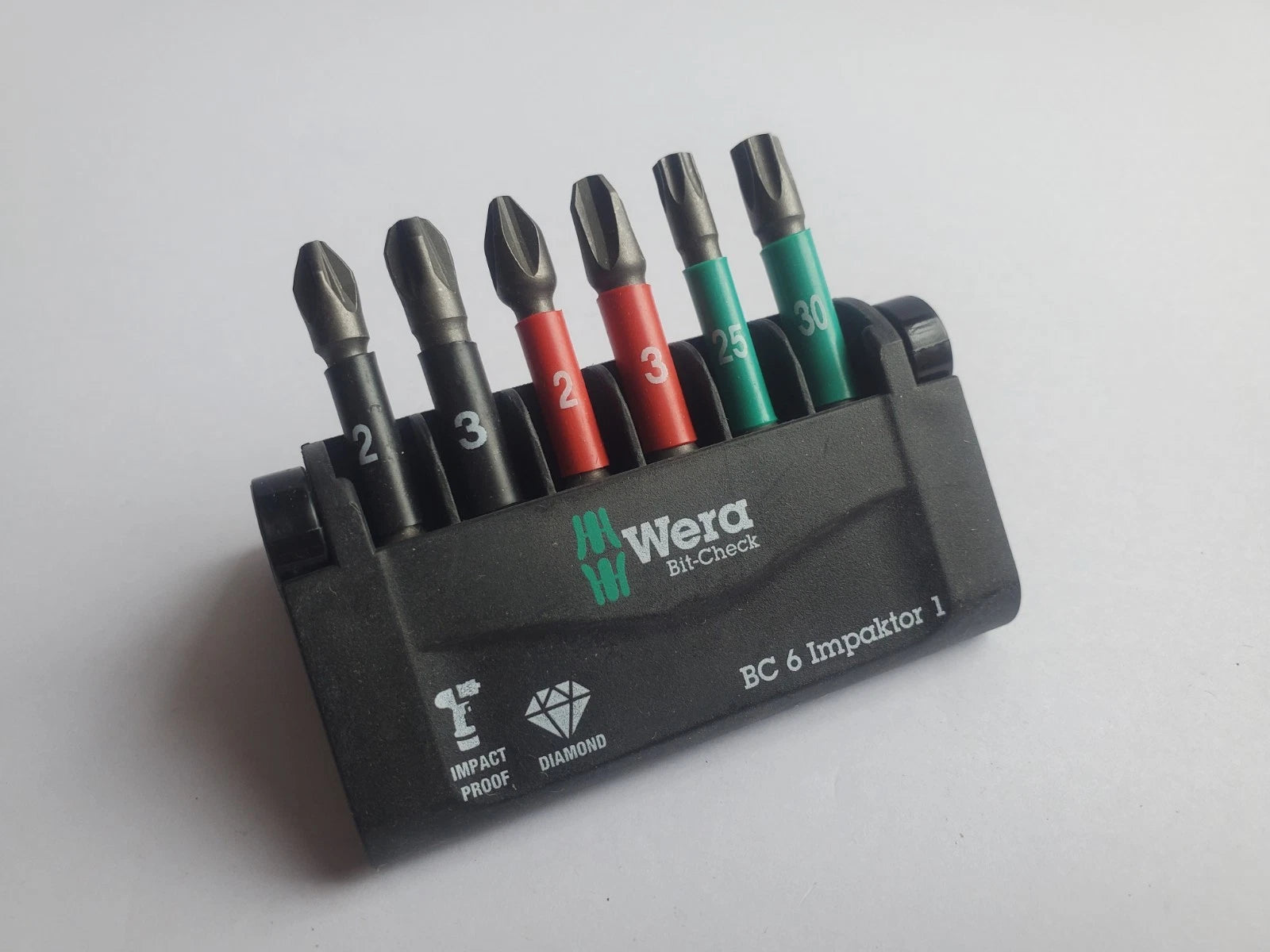 Wera Impact Bit-Check 6 Impaktor 1 Power Bit Set - PH2 PH3 PZ2 PZ3 TX T25 T30